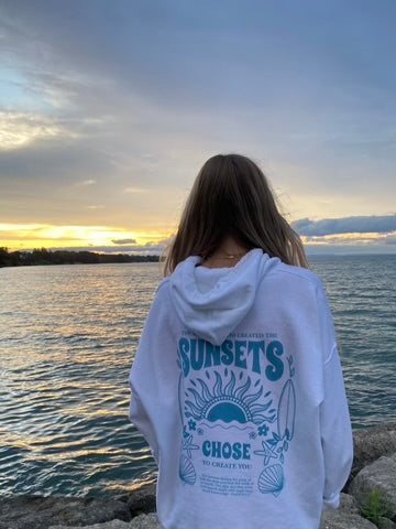 Sunsets - Hoodie - Aqua